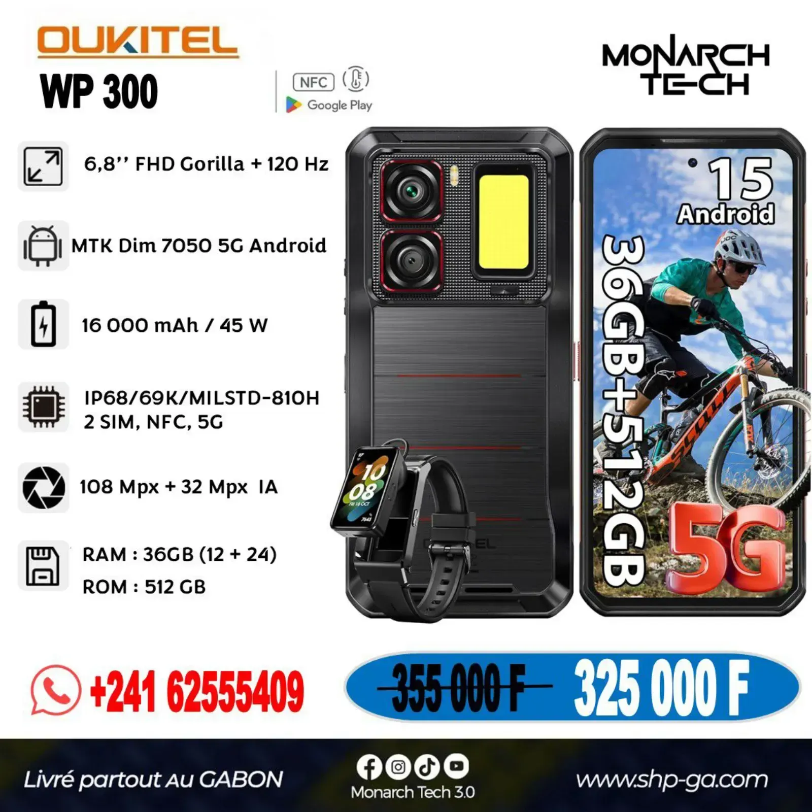 Main Photo - Marketplace | Telephone Oukitel Wp300, Petit paris, Libreville, Gabon | Electronics & Media 