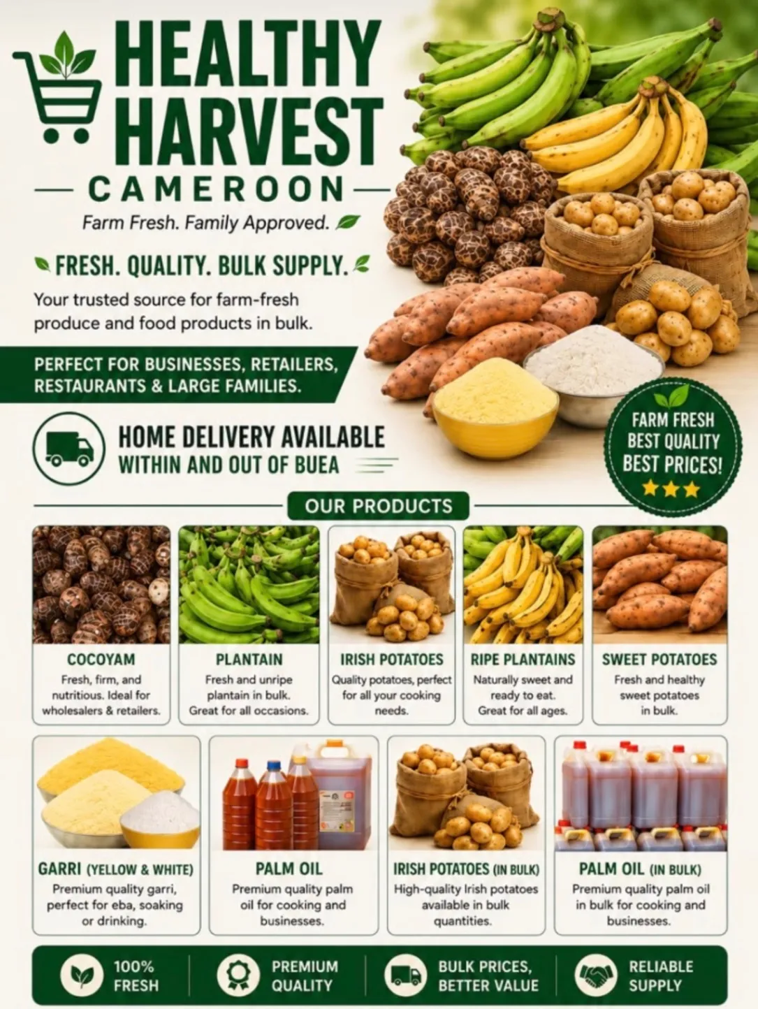 Gallery Photo 1 - Marketplace | Raw Food Stocks, Biyemassi, Yaoundé, Cameroon | Home, Food & Garden  > Food & Nutrition